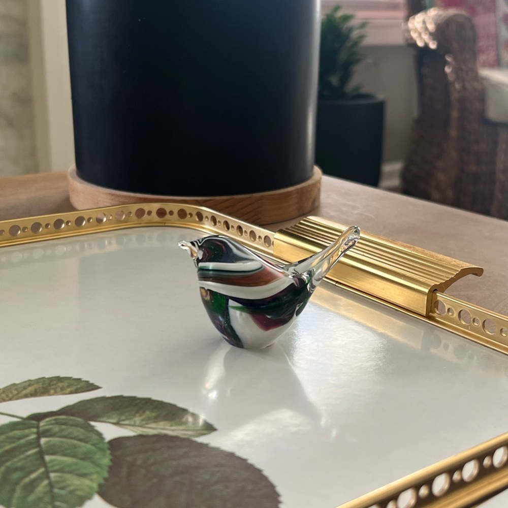 Miniature Glass Bird Handcrafted Figurine